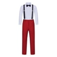 thumbnail image 3 of ETHAN Kids Suits for Boys 7 Pieces Formal Suit Boys Dress Shirts Ring Bearer Outfit Slim Fit Dresswear Suit Red 7 Years, 3 of 8