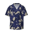 thumbnail image 2 of Lsque Lilies Flowers print Men's Cuban Collar Short Sleeve Shirt Summer Beachwear Casual Button Down Fashionable Vacation Leisure Shirt-Large, 2 of 7