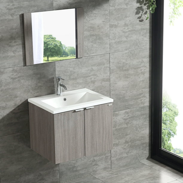 24 Inch Wall Mount Bathroom Vanity, 24 Inch Wall Hung Bathroom Vanity With Sink