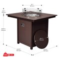 thumbnail image 2 of CostaElm 42'' Outdoor Fire Pit Table, 55,000 BTU Gas Propane Fire Pit Table with Tempered Wind Guards & Removable Cover Lid for Outside Patio, All-Weather HDPE Material, Dark Brown, 2 of 8