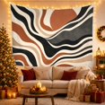 thumbnail image 3 of Sunlike Shapes Among Flowing Earth Tone Bands, Nostalgic Mid-Century Modern for Art Lovers, Earth Tone Wall Art, Housewarming Gift, Tapestry Wall Hanging for Studio and Den, 3 of 6