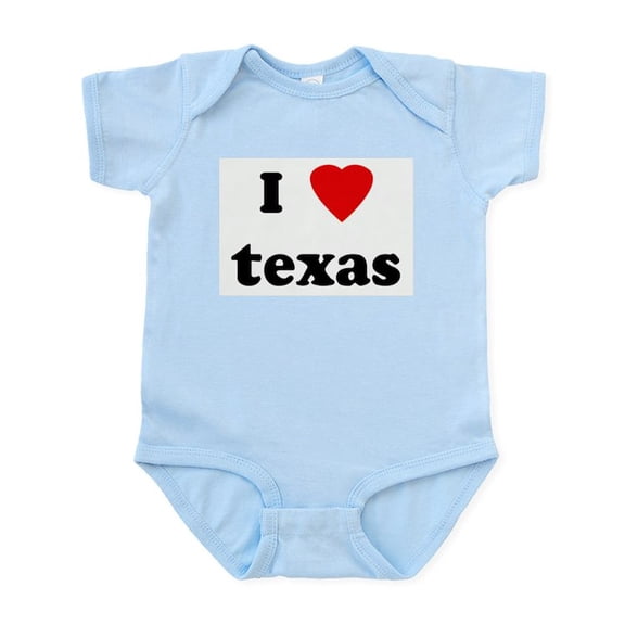 CafePress - I Love Texas Infant Bodysuit - Baby Light Bodysuit, Size Newborn - 24 Months