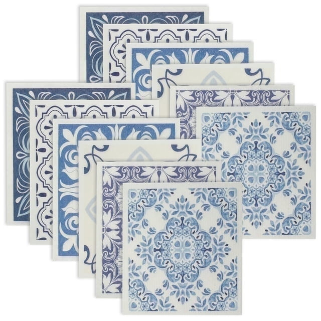 Hvxrjkn 12 Paños de Cocina Suecos Reutilizables Paños de Cocina Absorbentes Paños de Esponja de Celulosa Suave Lavables 7,7 x 6,7 Pulgadas Trapo de Cocina para Lavar Platos