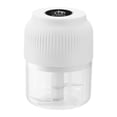 thumbnail image 2 of Electric Garlic Chopper Mini, Electric Garlic Crusher, 2 Blade Mini Electric Food Chopper, 300ml Plastic Jar, Portable Vegetable Mincer, Kitchen Small Food Cordless Processor,5.11 in,White, 2 of 6