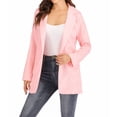 thumbnail image 3 of Womens Open Front Blazer Long Sleeve Solid Slim Fit Work Office Cardigan Jacket S-XXL, 3 of 15