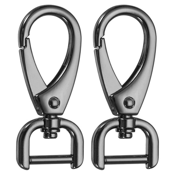 Uxcell 2pcs Detachable Snap Hook Swivel Clasp 3/8" Metal D-Rings Clasp, Gunmetal