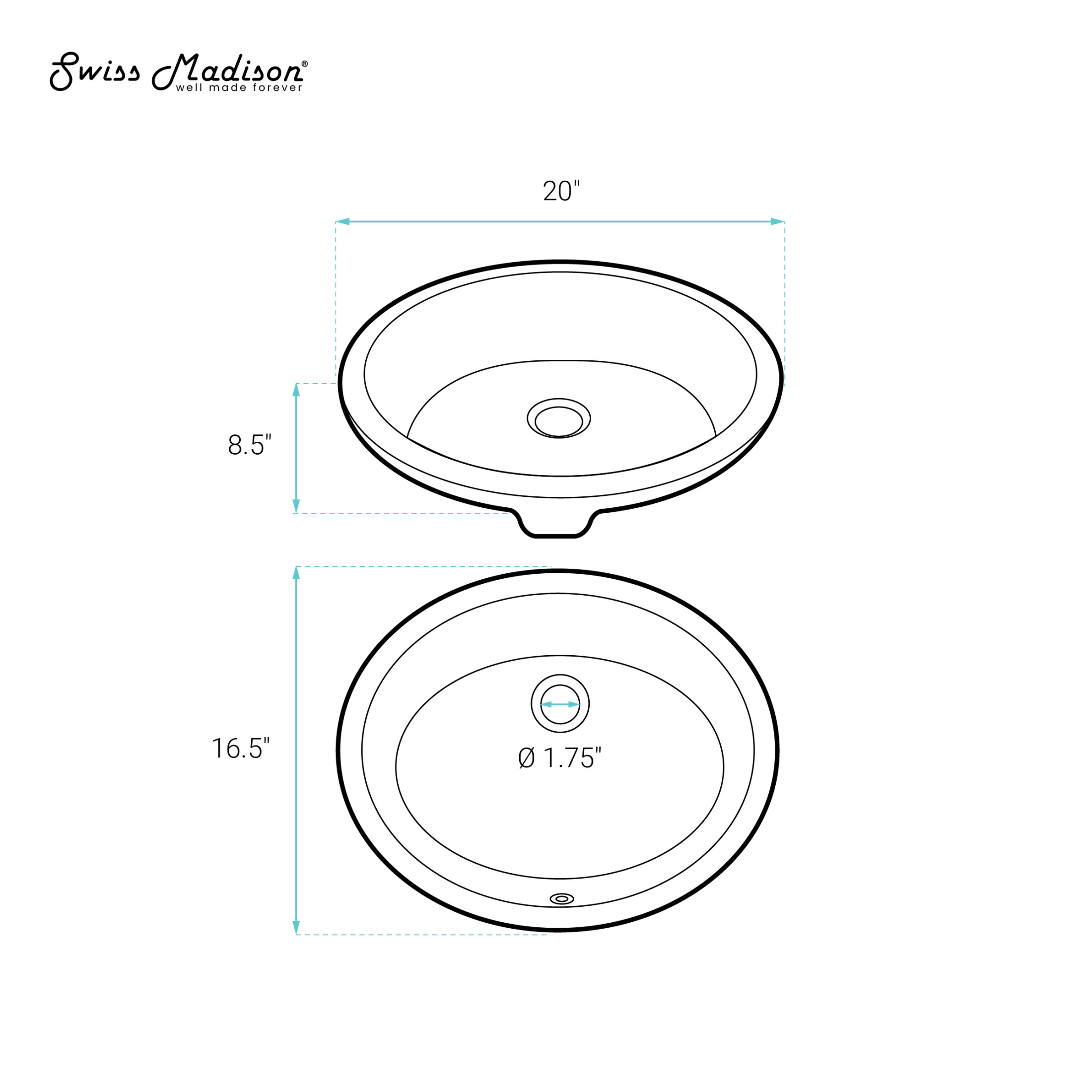Monaco 19 Oval Under-Mount Bathroom Sink