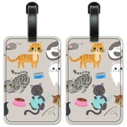 Cute Cats - Luggage ID Tags / Suitcase Identification Cards - Set of 2
