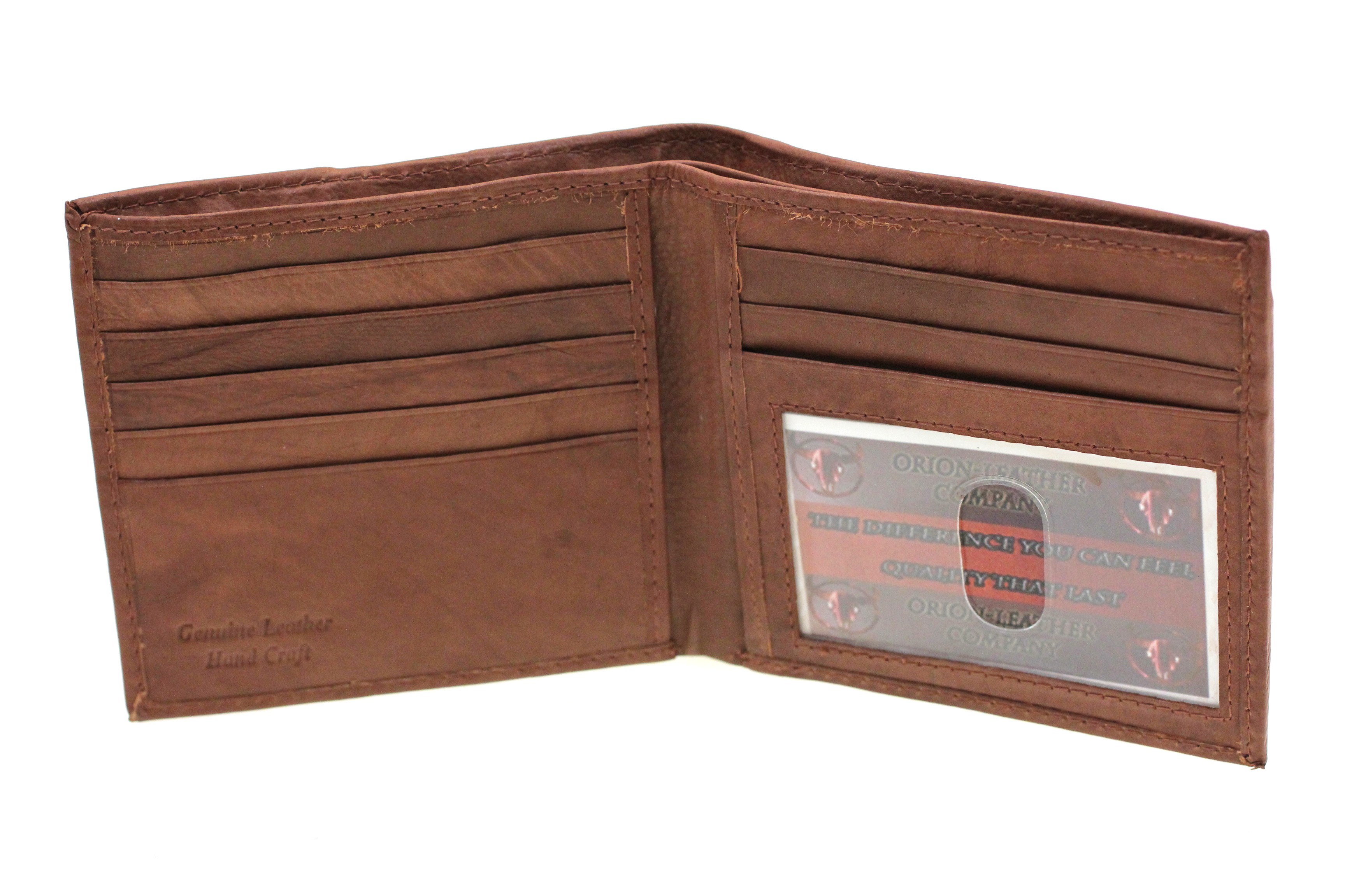 Mens Euro Hipster Wallet Genuine Leather Zipper Money Compartment 9 Card Slots