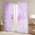 thumbnail image 2 of Manfei Cute Monogram T Blackout Curtains,Pretty Bow Curtains Pack of 2 (42x84 Each),Purple, 2 of 7