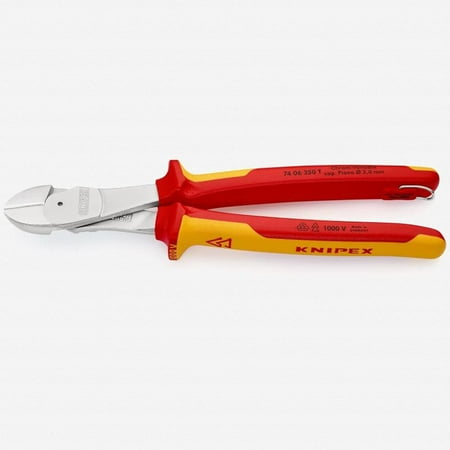 

Knipex 74-06-250-T Insulated VDE High Leverage Diagonal Cutters with Chrome Finish 10 - Tethered Attachment