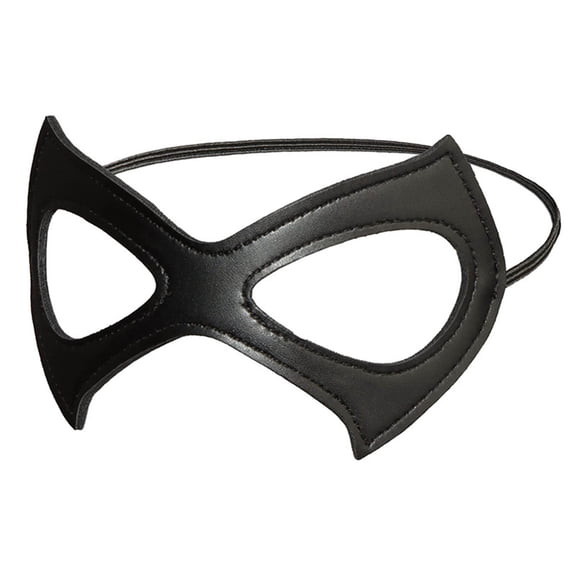 HXWCHs Halloween Black Leather Half Cat Eye Mask Masquerade Cosplay Party Accessory Size: One Size Black