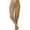 Khaki, variant on Khaki Capri Pants for Women Trendy Summer Capris Knee Length Elastic Waist Pedal Pushers Dressy Casual Capri Cropped Trouser with Pockets Khaki XL