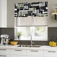thumbnail image 4 of 2 Pack Valances for Window, Sage Green Black Geometric Short Curtains for Kitchen Bedroom Living Room, Modern Abstract Art Block Rod Pocket Small Window Treatment Valance Drapes 54 x 18 Inch, 4 of 8