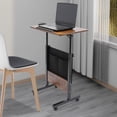 thumbnail image 3 of Adjustable Standing Desk with Tilt Top & Wheels, 24"x16" Sit-Stand Laptop Table with Storage Bag, Mobile Workstation for Home Office, Brown Black, 3 of 11