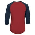 thumbnail image 3 of J. METHOD Men's 3/4 Sleeve Baseball Crewneck Tshirt Top Raglan Jersey T Shirt NEMT06 RED/NVY L, 3 of 3