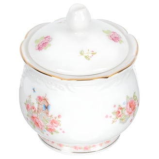 Blue Rose Polish Pottery Forget Me Not Sugar Bowl & Creamer Set, 1