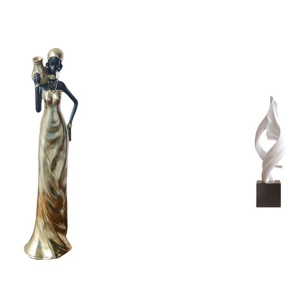 Figura de mujer africana,Estatua artesanal de una dama tribal africana,hecha a mano,para cafetería.,Estatua de arte abstracto,Estatua de arte abstracto Escultura moderna de resina,Figuras de