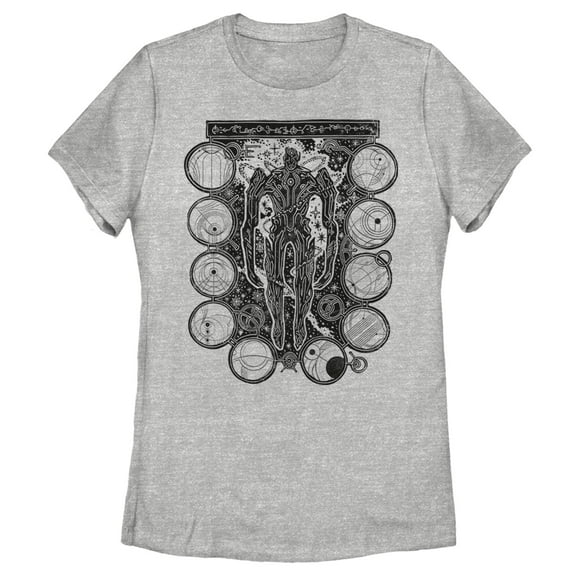 Women's Marvel Eternals Kro Wood Stamp Circles  Graphic Tee Athletic Heather Small