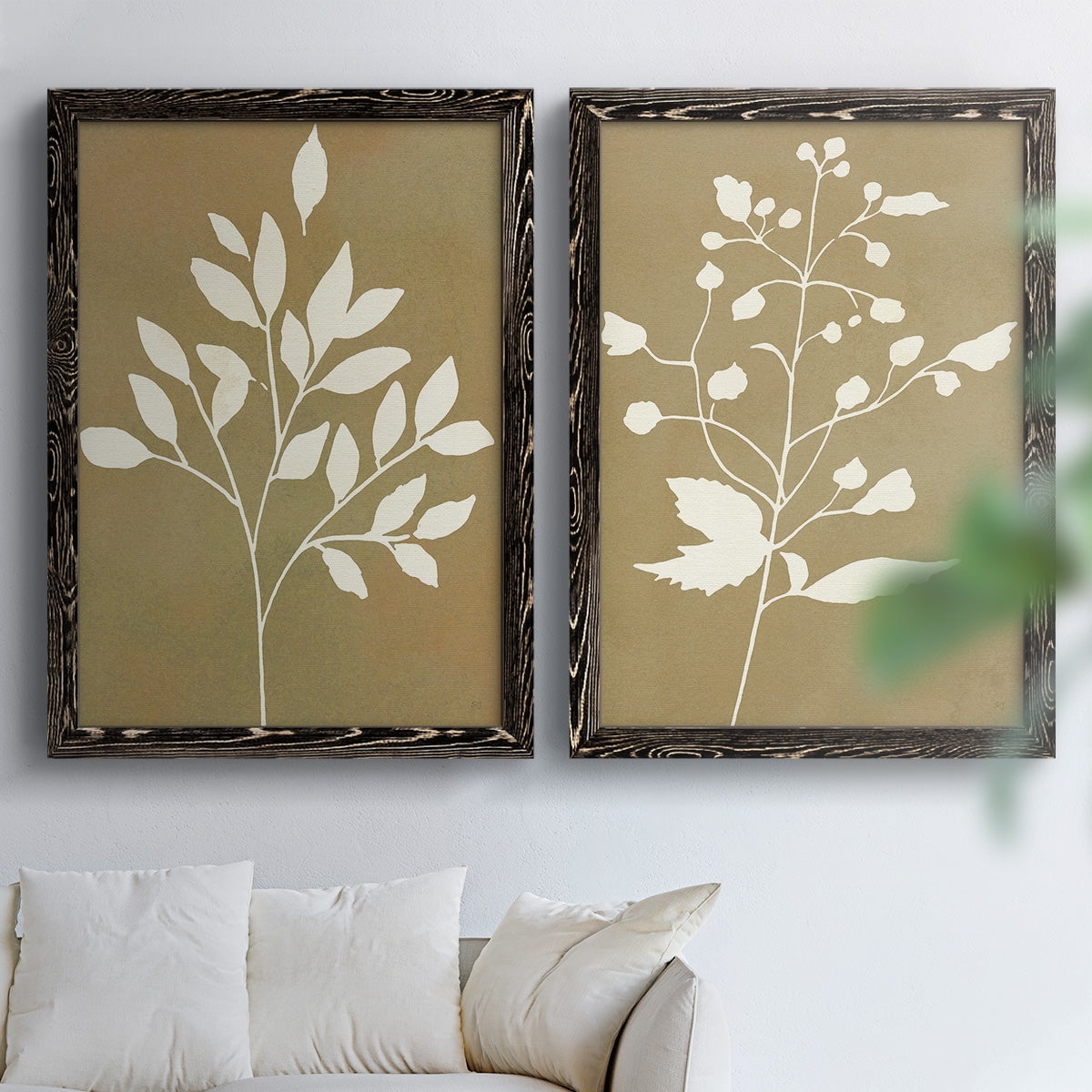 Honey Botanical I - Premium Framed Canvas 2 Piece Set - Ready to Hang