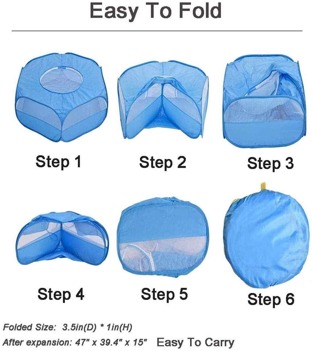 Small animal baby playpen with anti-escape portable breathable waterproof indoor playground fence cage cat puppy guinea pig hamster chinchilla rabbit