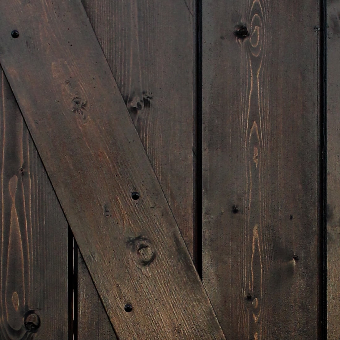 36 in. x 84 in. Dark Walnut Plank Knotty Pine Sliding Barn Wood Interior Door Slab
