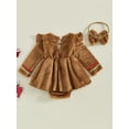 thumbnail image 6 of My First Christmas Baby Girl Outfit Gingerbread Romper Ruffle Dress Long Sleeve Jumpsuit0 3 6 12 18  Months Cute Christmas Clothes, 6 of 9