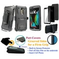 thumbnail image 1 of for 5.3" LG K10 2016 Premier LTE Case Phone Case 360° Cover Screen Protector Clip Holster Kick stand Armor Layers Grip Sides Shock Bumper Black, 1 of 3