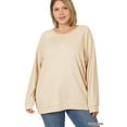 thumbnail image 4 of Zenana Women & Plus Basic Long Sleeve Round Neck Raglan Pullover Sweatshirts Top, 4 of 4