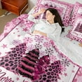 thumbnail image 4 of Manfei Christmas Tree 7-Piece Twin Bedding Sets,Black Pink Bedding Comforter Set,Animal Print Breathable Sheet Sets,Super Cozy Xmas Room Decor,Reversible, 4 of 8