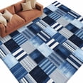 thumbnail image 2 of 6'x9' Area Rugs, Blue White Plaid Indoor Outdoor Area Rug for Living Room Bedroom, Modern Geometric Striped Checkered Washable Bathroom Rugs Kitchen Floor Carpet Mats Home Decor Aesthetic, 2 of 8