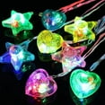 thumbnail image 5 of 36pcs Star Heart LED Light Up Necklace Pendants Kids Flashing Glow Gift Blinking Toy Party Christmas Wedding Party Decoration, 5 of 6