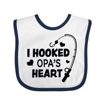 Inktastic I Hooked Opa's Heart with Fishing Rod Boys or Girls Baby Bib
