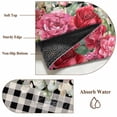thumbnail image 6 of 2'x6' Rug Runners for Hallways Kitchen, Roses Valentine's Day Non Slip Entryway Beside Floor Carpet Runner, Romance Floral Black White Plaid Laundry Room Bedroom Throw Rugs Mat for Family Pet, 6 of 8