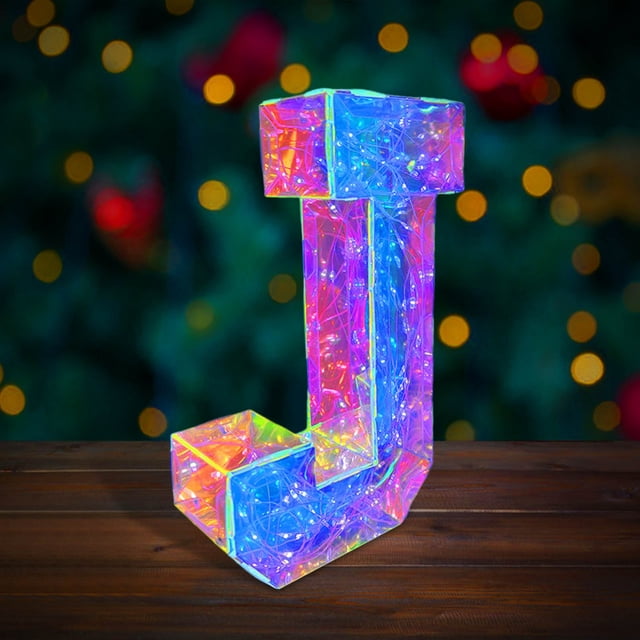 QIPOPIQ Marquee Letter Lights, Led Marquee Sign Light Up Letters Led Letters Lights 26 Alphabet, Prismatic Iridescent Letters Led Lights Plastic Letters Sign For Home Party Christmas Decor