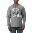 thumbnail image 2 of Wild Bobby Respect The Locals Save Our Oceans Turtle Animal Lover Men Long Sleeve Shirt, Heather Grey, Medium, 2 of 6