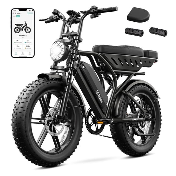 TST Electric Bike for Adults, 750W Motor, 20"x4" Fat Tire E Bicycle, E Mountain Bike, 48V/15AH SGS Certified, App Control