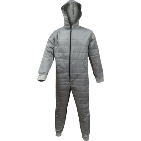 Insulated Super Warm Gray One Piece Hooded Pajama