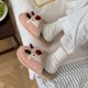 thumbnail image 5 of Zapatillas navideñas de piel esponjosa zapatos borrosos para interiores de alce plano lindos para invierno en interiores, 5 of 7