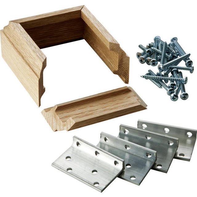 Kit de montaje para poste newel con escuadras de roble Rockler