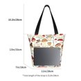 thumbnail image 5 of Easygdp Cartoon Mushrooms Stylish Canvas Handbag Shoulder Tote Bag, Shopping Bag with Zip, Suitable for Buying Groceries, Office, Fitness, 5 of 9