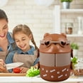 thumbnail image 3 of Bento Box For Kids, Bear 2 Layers Food Jar Bento Lunch Containers, Reusable Leakproof Portable Bento Lunch Box Food Container For School Work Camping, 3 of 8