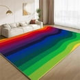 thumbnail image 1 of Ombre Rainbow Stripes Rug 4x7 Area Rugs Colorful Wavy Lines Rugs Ultra Soft Non Slip Washable Carpet for Living Room Bedroom Nursery Study Office Hallway, 1 of 7