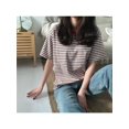 thumbnail image 2 of Women Crewneck Striped Short Sleeve T-Shirt Top Blouse Vacation Office Work Blouse Top, 2 of 4