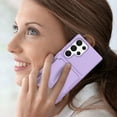 thumbnail image 5 of Case for Samsung Galaxy S23 Ultra with Hidden Makeup Mirror Card Slot Design Cover, Hybrid PC+TPU Shockproof Non-Slip Lens Protection Wallet Case for Samsung Galaxy S23 Ultra, Light Purple, 5 of 6