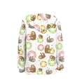 thumbnail image 2 of Xoenoiee Girls Hoodies Long Sleeve Hooded Sweatshirt for Kids Long Sleeve Pull-Over Hoodies with Kangaroo Pocket for Travel Workout Walk, Splatter Donut Sloth Pattern, XL, 2 of 7