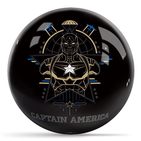 KR Strikeforce Marvel Avengers Captain America Logos Undrilled Bowling Ball 14lb
