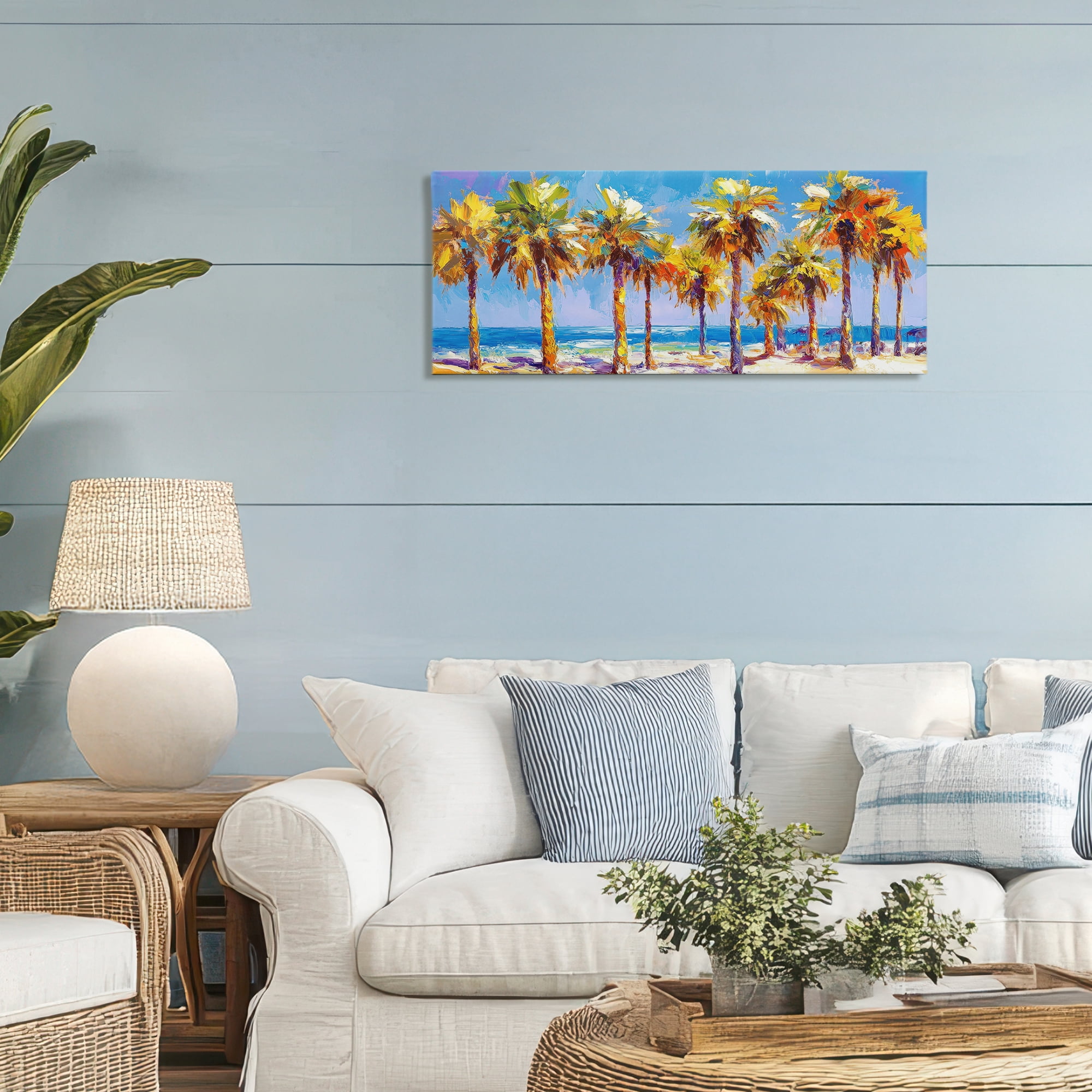Stupell Industries Many Palm Trees on Beach Canvas Wall Art, design by Petal Prints Design