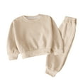 thumbnail image 2 of Cowsor Kids Lounge Set Long Sleeve Neck and Long Pants Two Piece Soft Sleepwear Outfits, 2 of 4