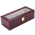 thumbnail image 4 of Caja de exhibición de relojes de rejilla, caja de almacenamiento de relojes de madera de 5 rejillas Caja de relojes fiel a su promesa, 4 of 14